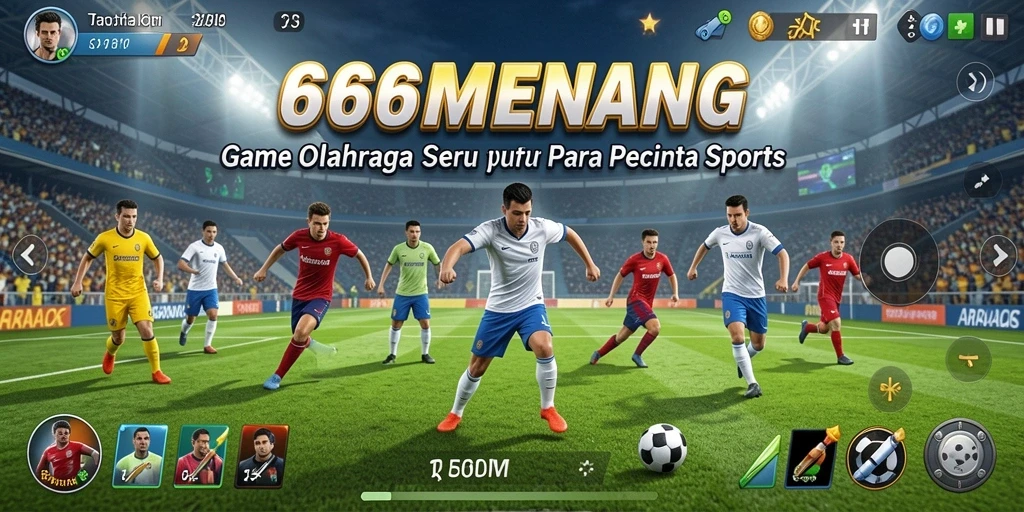 Gameplay seru dalam 666MENANG dengan aksi olahraga nyata.