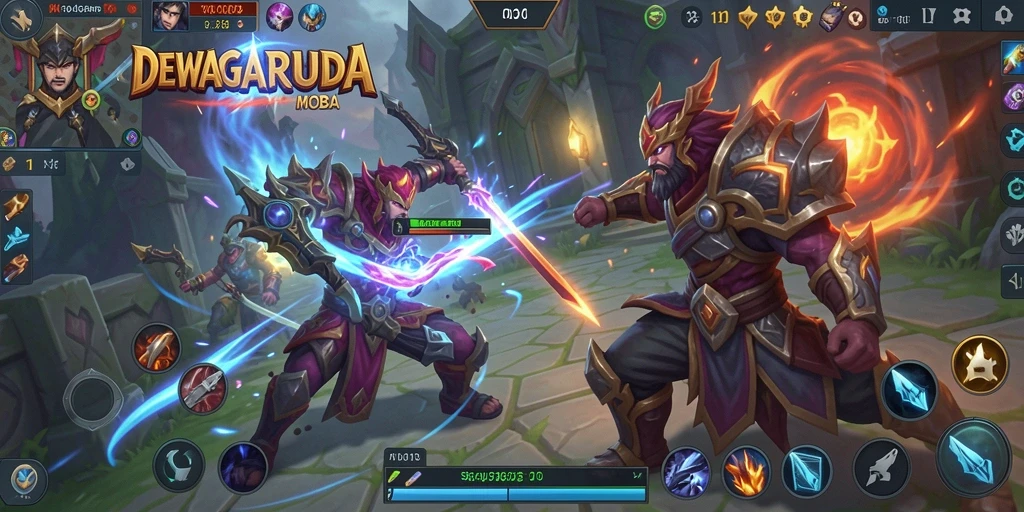 Tampilan seru dari gameplay DEWAGARUDA yang penuh aksi.