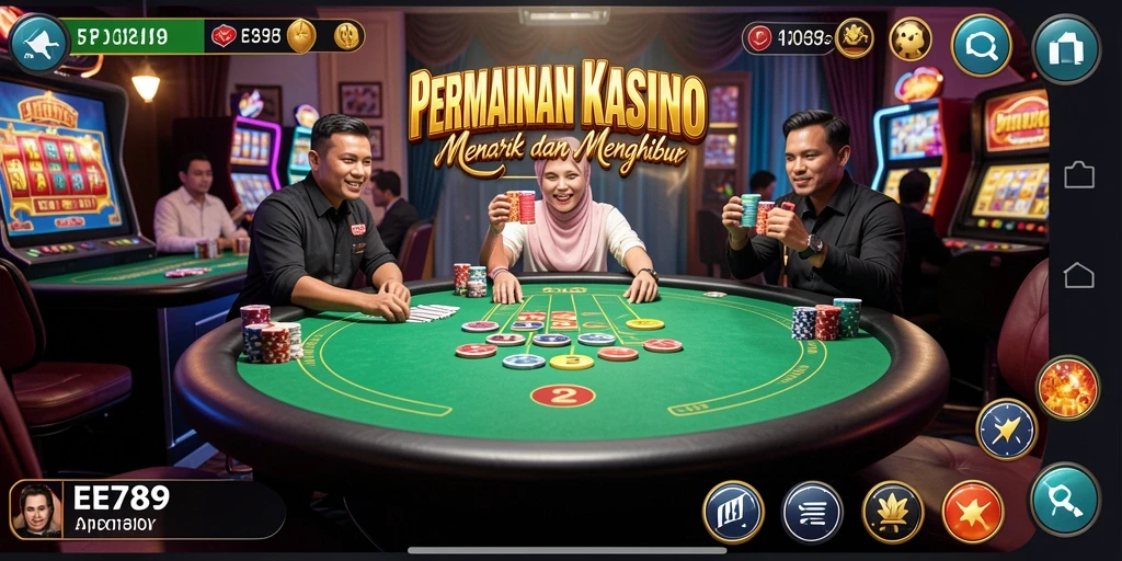 Screenshot gameplay EE789 menampilkan suasana Kasino yang mendebarkan.