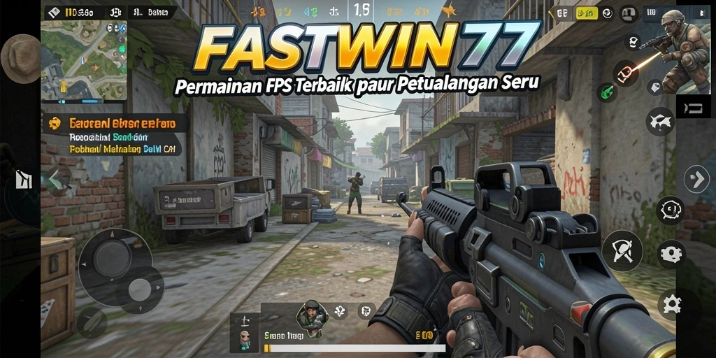 Screenshot utama FASTWIN77 menampilkan aksi intens dalam permainan FPS.