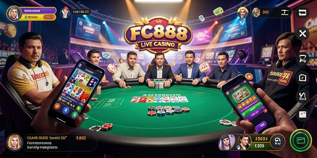 Tampilan gameplay FC888 yang mendebarkan di Live Casino.