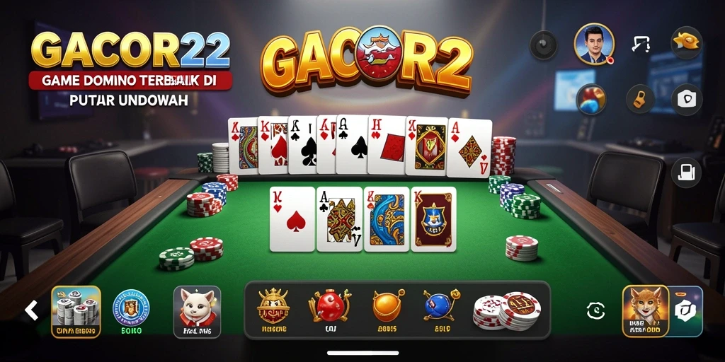 Screenshot utama GACOR22 menampilkan gameplay Domino yang seru.