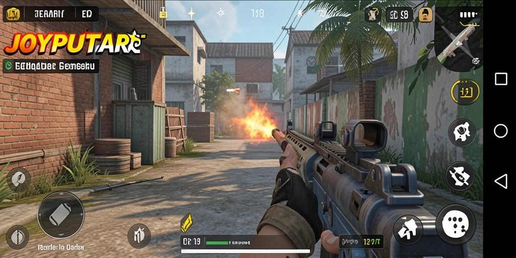 Tampilan gameplay menarik dari JOYPUTAR dengan aksi tembak-menembak yang mendebarkan.