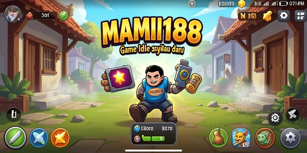 Screenshot gameplay <strong>MAMI188</strong> menunjukkan karakter yang sedang mengumpulkan sumber daya.