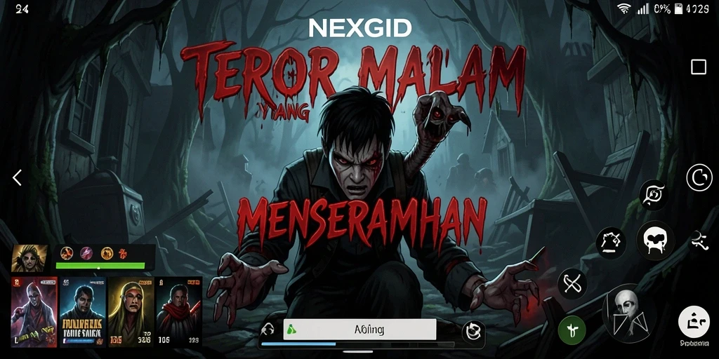 Gameplay NEXGID menampilkan suasana horor yang mencekam.