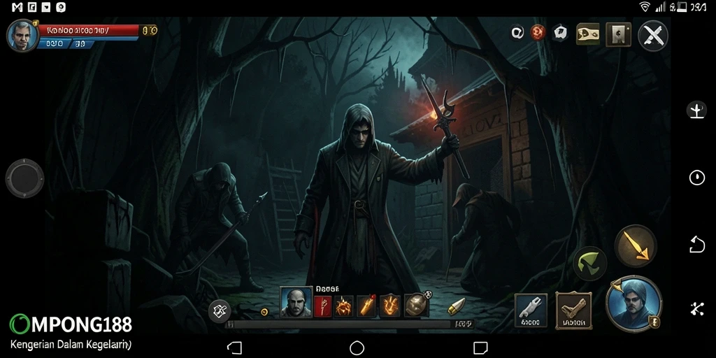 Screenshot gameplay OMPONG188 menampilkan kegelapan dan ketegangan.