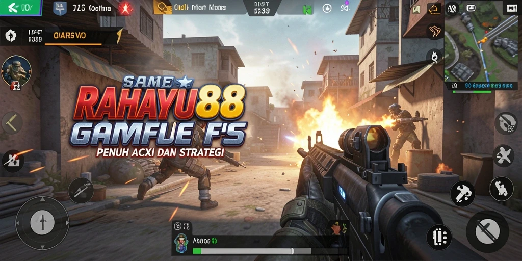 Tampak aksi seru dalam gameplay FPS RAHAYU88.