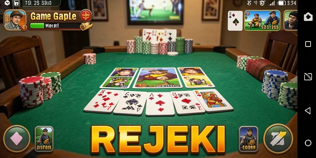 Screenshot gameplay seru dari permainan Gaple REJEKI.