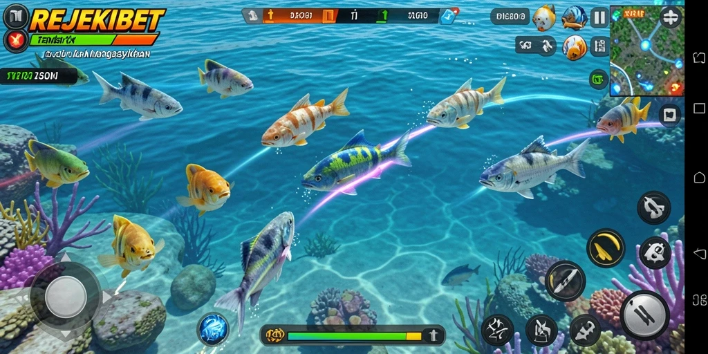 Tampilan gameplay Tembak Ikan di REJEKIBET yang menarik.