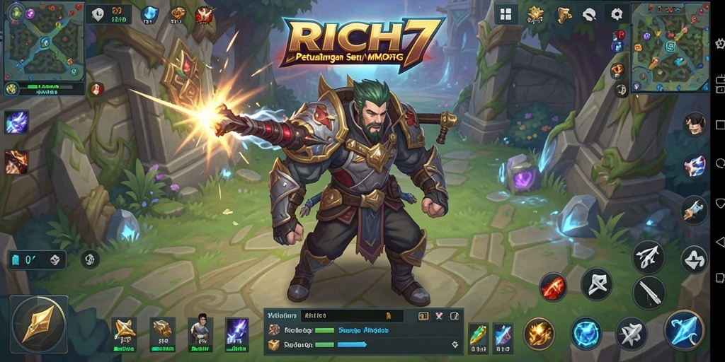 Tampilan gameplay menarik dari RICH7 dalam petualangan MMORPG.