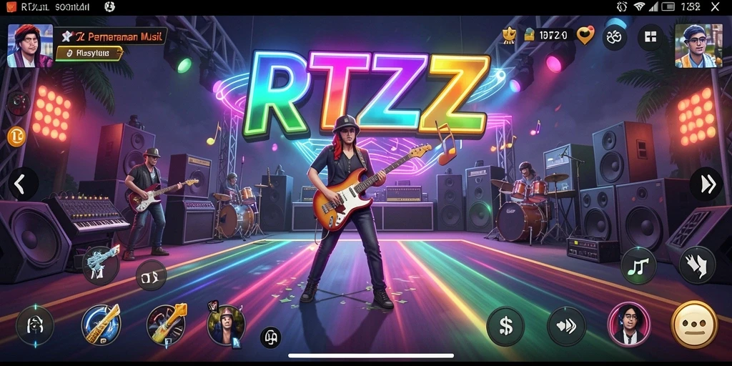 Gameplay RTZZ yang seru dan interaktif dalam musik.