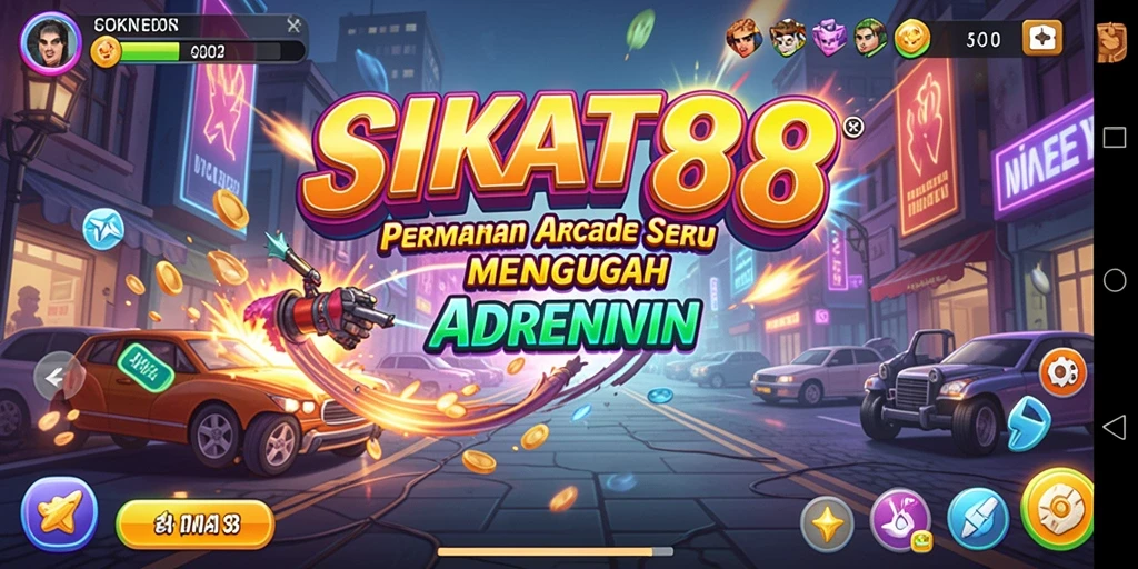 Screenshot utama SIKAT88 menampilkan gameplay Arcade yang mendebarkan.
