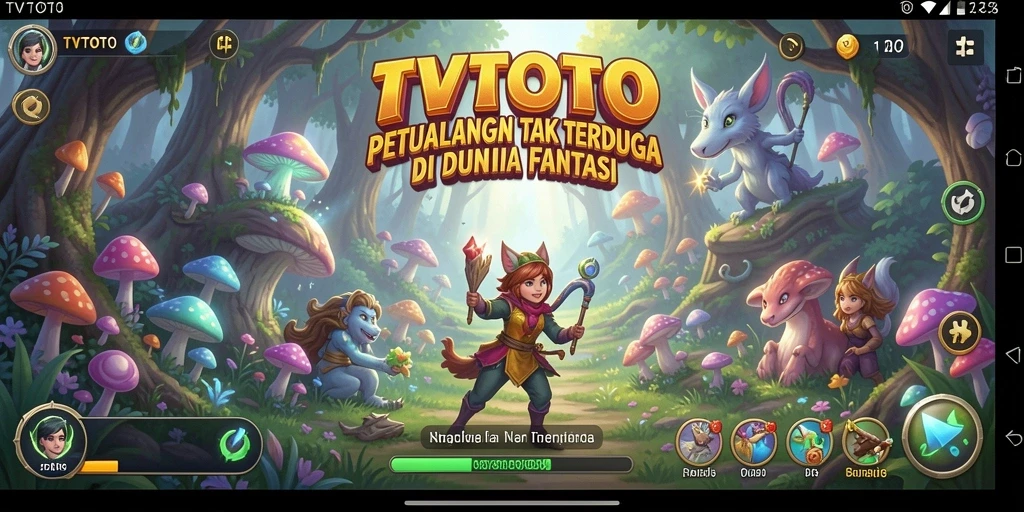 Tampilan utama gameplay TVTOTO dengan petualangan yang seru.