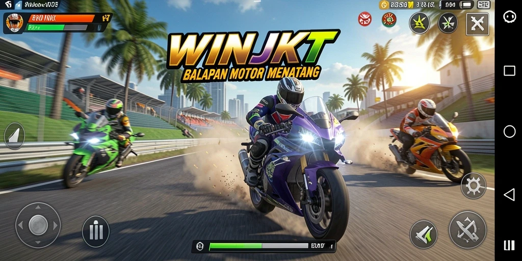 Gameplay seru balapan motor di WINJKT.